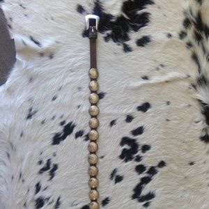 Leather western concho belt silver plated 1941 half dollars